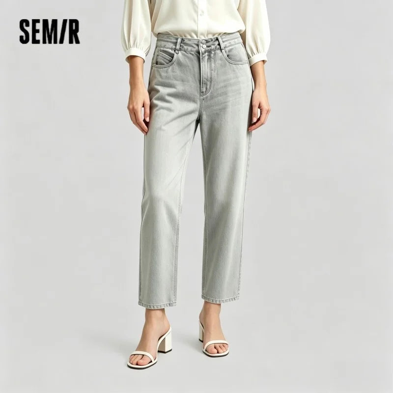 Semir Women Jeans Vintage Washed Wide Leg