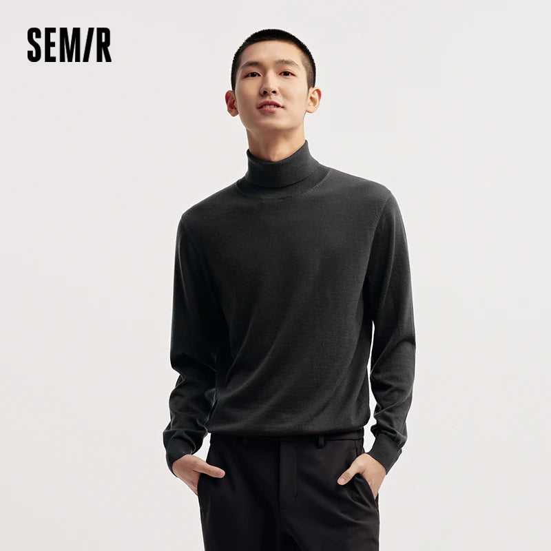 Semir Men Wool Sweater High Neck Warm