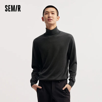 Semir Men Wool Sweater High Neck Warm