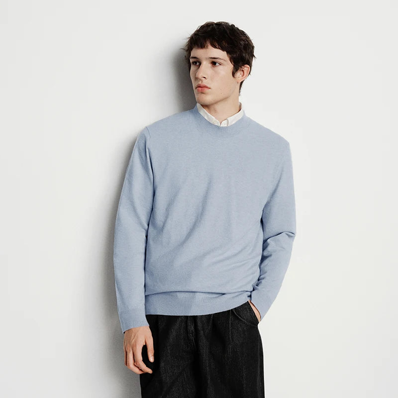 Semir Men Knitted Sweater Half-High Collar Cashmere