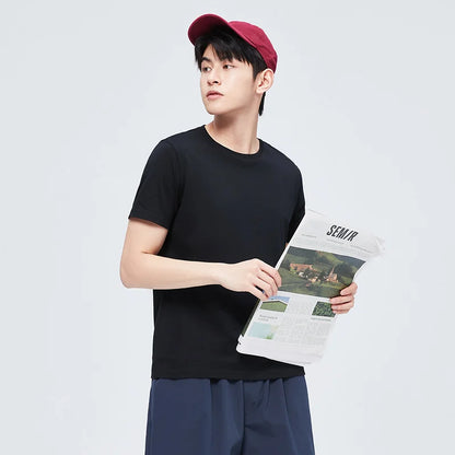Semir Short Sleeve Men T-Shirt Cotton 2024 Summer New Man Clothing Is Thin And Versatile T Shirt Couples Solid Color Bottoming