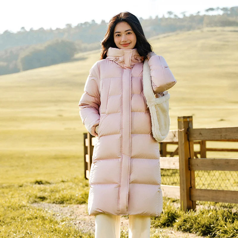 Semir Women Down Jacket Long Waterproof Loose Hooded