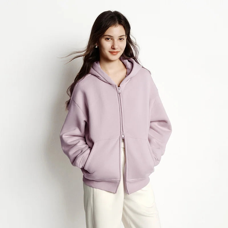 Semir Women Jacket Fleece Drop Shoulder Hooded