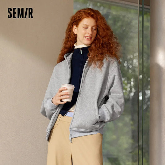 Semir Women Jacket Fleece Drop Shoulder Hooded