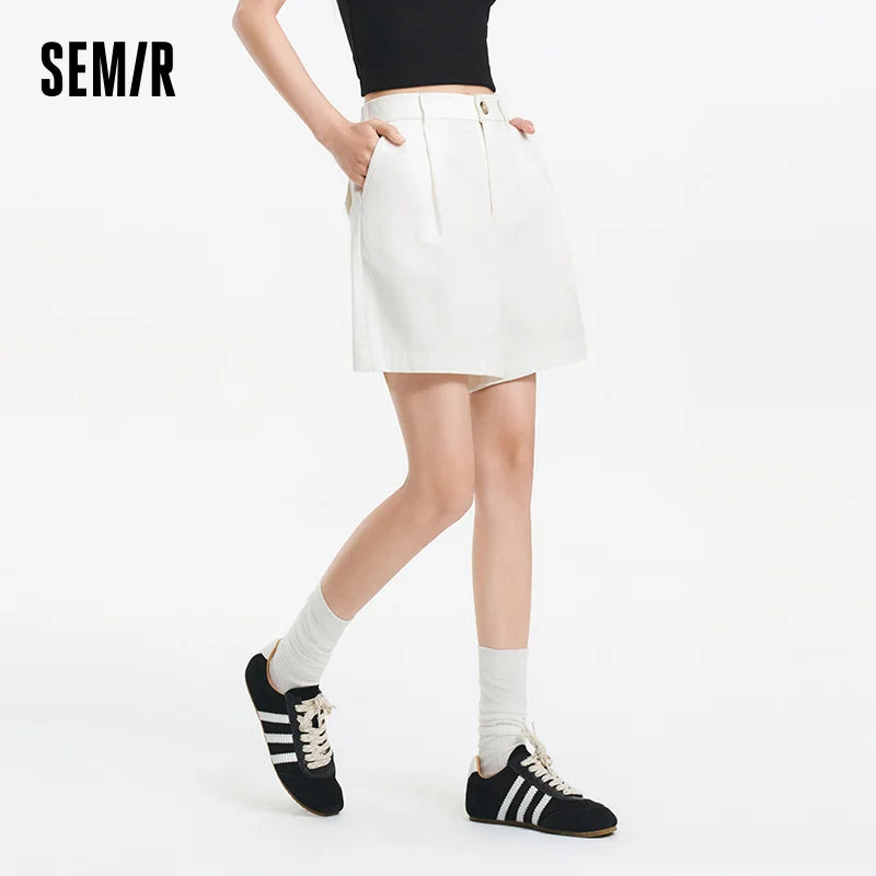 Semir Women Shorts Pleated Elastic Waist Loose