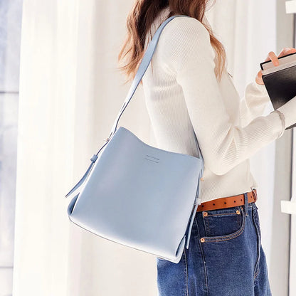 Semir Bucket Bag Women New Women Shoulder Bag Soft Leather Bag Popular Satchel Bag Commuter Christmas Bag